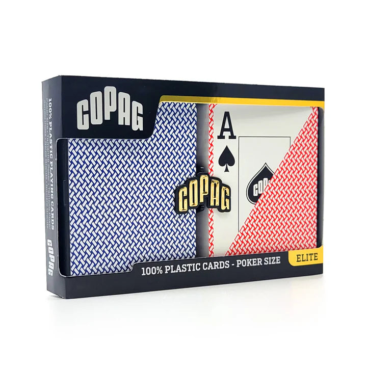 COPAG EXPORT PLASTIC POKER DECK CARDS JUMBO RED AND BLUE