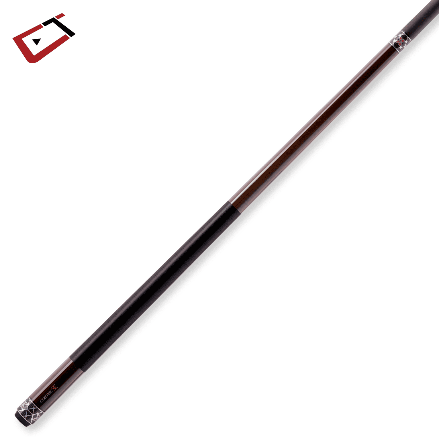 BAGUETTE DE BILLARD CUETEC CYNERGY MARRON ET ARGENT X AMBRE AVEC WRAP EN POLYMÈRE PERFORÉ 12.5MM 19OZ