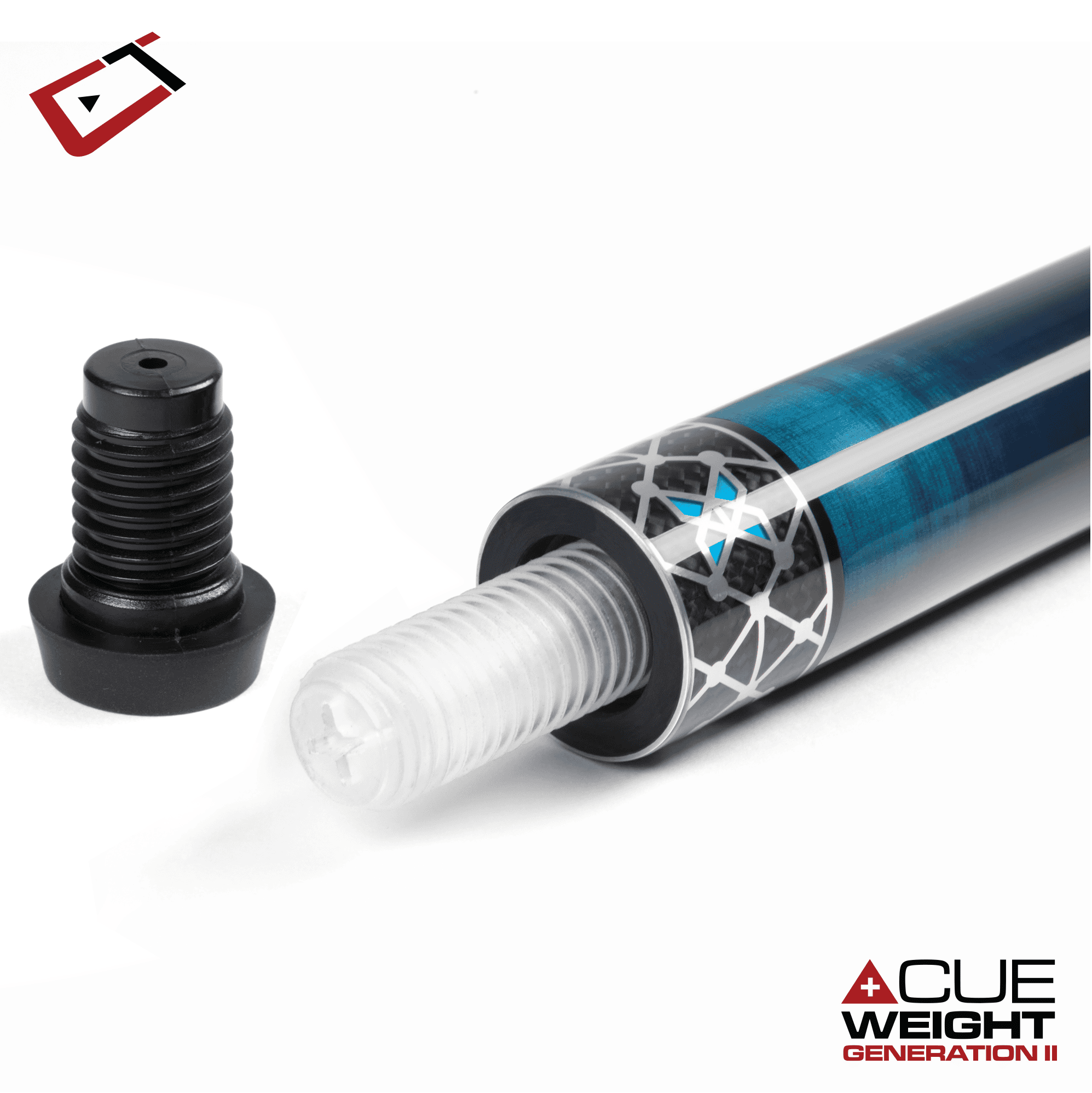BAGUETTE DE BILLARD CUETEC CYNERGY X LAGOON MARINE ET ARGENT 12.5MM 19OZ