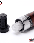 Baguette de billard Cuetec Cynergy Truewood Mappa Burl II, rouge et noir, grip en cuir pleine fleur, 11,8 mm, 19 oz