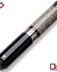Baguette de billard Cuetec Cynergy Truewood Sycamore II, gris et noir, grip en cuir pleine fleur, 11,8 mm, 19 oz