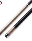 Baguette de billard Cuetec Cynergy Truewood Sycamore II, gris et noir, grip en cuir pleine fleur, 11,8 mm, 19 oz