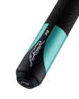 MANCHE DE BAGUETTE DE BILLARD PREDATOR P3 TURQUOISE AVEC BANDES NOIRES GRIP EN CUIR LUXE - ÉDITION LIMITÉE