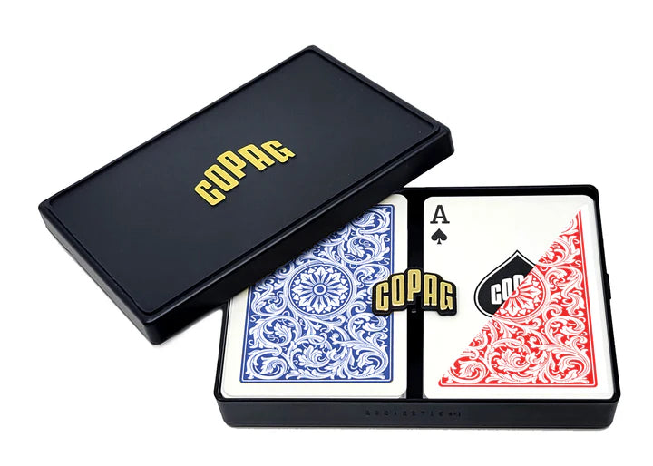 COPAG JEU DE CARTES POKER EN PLASTIQUE  SÉRIE 1546 ROUGE ET BLEU FORMAT STANDARD