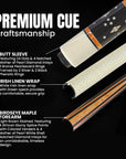 BAGUETTE DE BILLARD BALABUSHKA GB23 BLANC/BOIS - LIN GRIP VERT 13MM 19OZ