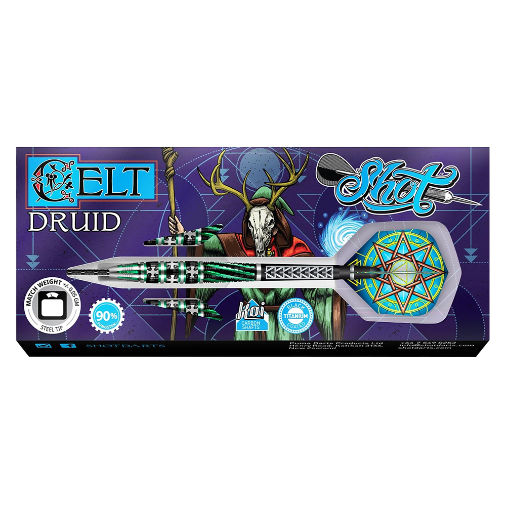 JEU DE FLÉCHETTES SHOT CELT DRUID POINTE ACIER TUNGSTÈNE 90 % 23G