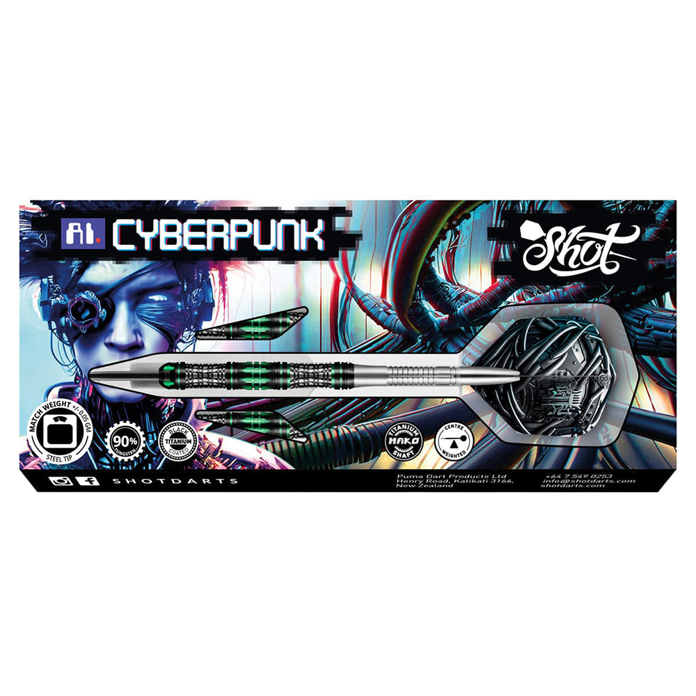 JEU DE FLÉCHETTES SHOT AI CYBERPUNK POINTE ACIER TUNGSTÈNE 90 %  24G