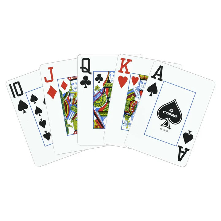 COPAG EXPORT PLASTIC POKER DECK CARDS JUMBO RED AND BLUE