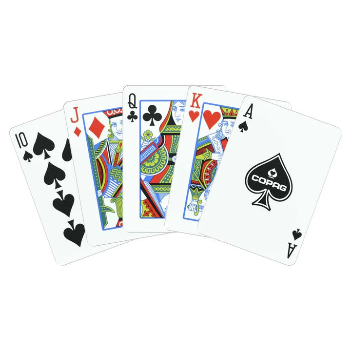 COPAG JEU DE CARTES POKER EN PLASTIQUE  SÉRIE 1546 ROUGE ET BLEU FORMAT STANDARD