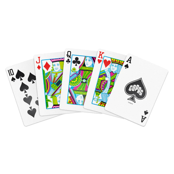 COPAG NEOTERIC PLASTIC POKER CARDS DOUBLE DECK SET 1546 REGULAR VIOLET AND BLUE AND YELLOW