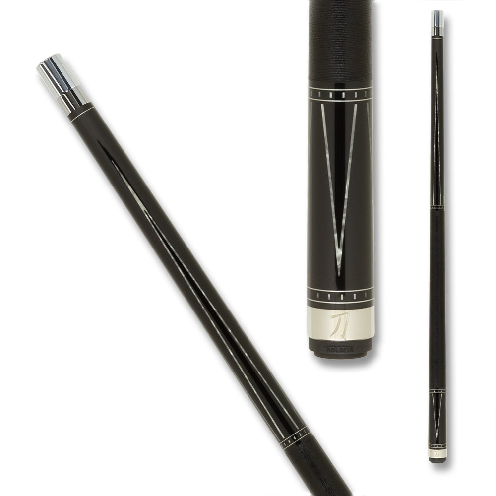 KATANA POOL CUE KAT19 BLACK AND SILVER 12.5MM 19OZ