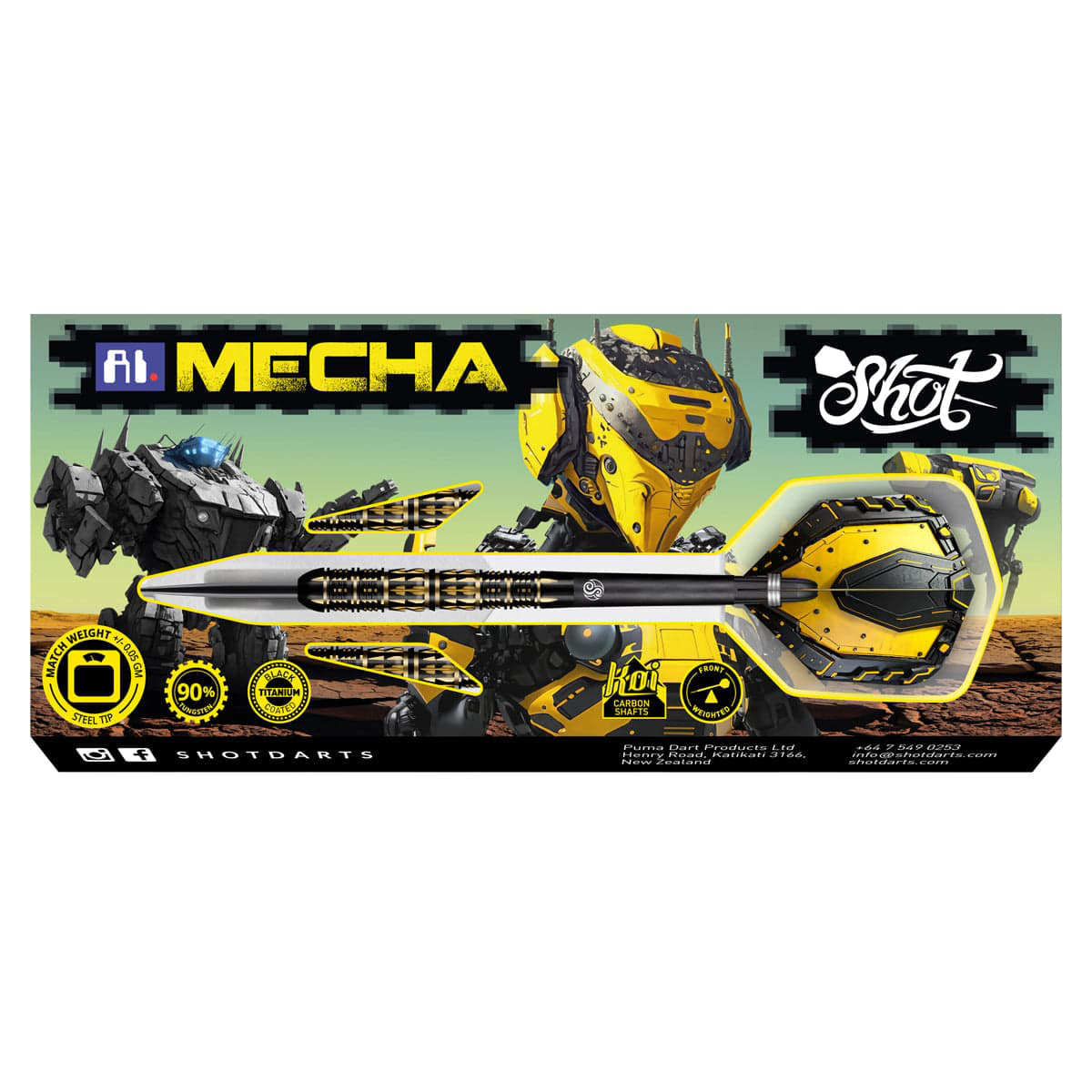 JEU DE FLÉCHETTES SHOT AI MECHA  POINTE ACIER TUNGSTÈNE 90 % 22G