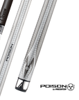 POISON MAELITH POOL CUE WITH CARBON FIBER SHAFT - DARK/LIGHT GREY - NO WRAP 12.4MM 19OZ