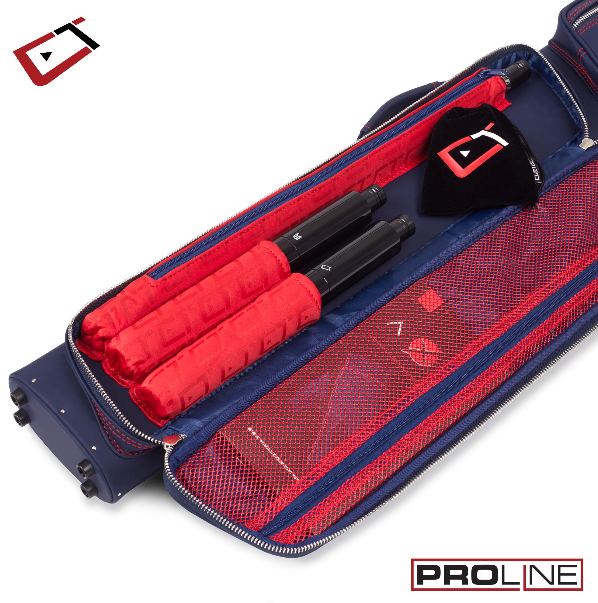 ÉTUI POUR BAGUETTE DE BILLARD CUETEC PROLINE 2 MANCHES 4 FLÈCHES BLEU MARIN