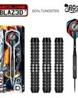 SHOT REDLINE BLAZ3D STEEL TIP DARTS SET 80% TUNGSTEN 22G