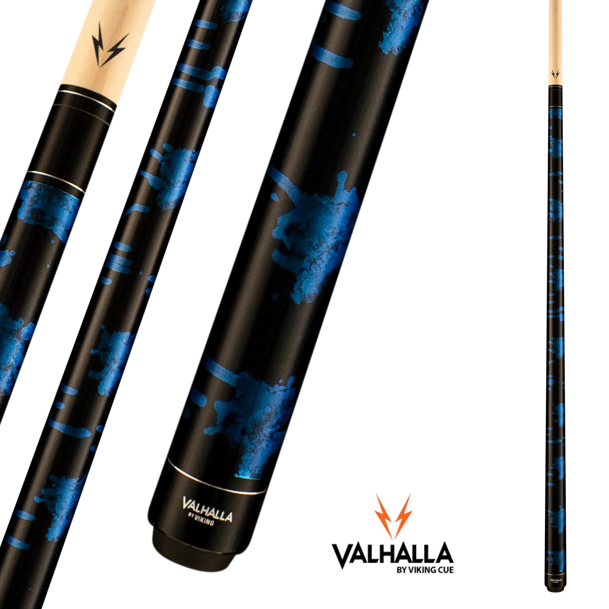 BAGUETTE DE BILLARD VIKING VALHALLA VA211 NOIR ET BLEU SANS WRAP 13MM 19OZ