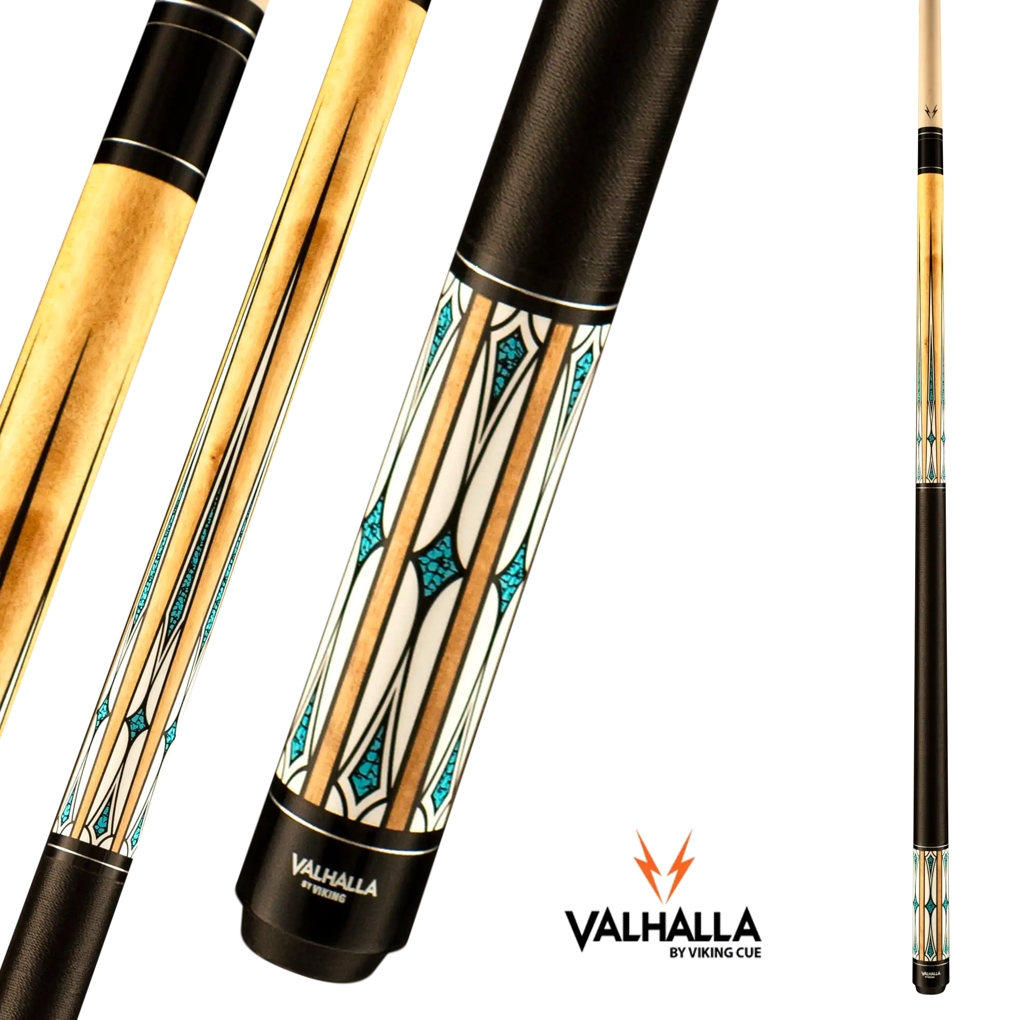 BAGUETTE DE BILLARD VIKING VALHALLA BEIGE ET BLEU WRAP EN LIN 13MM 190Z