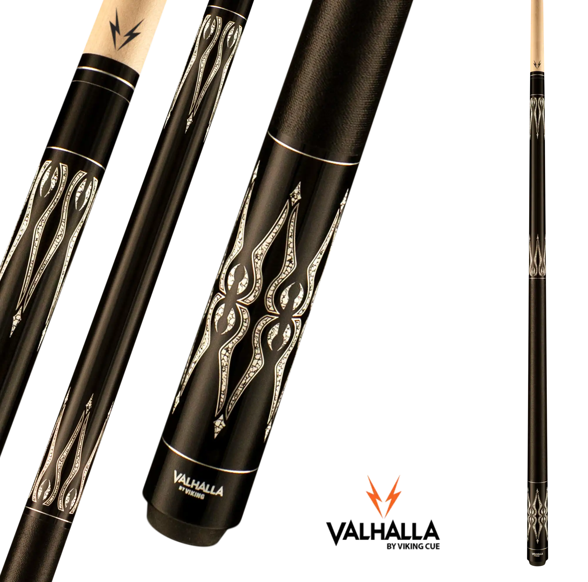 BAGUETTE DE BILLARD VIKING VALHALLA VA871 NOIR ET BLANC WRAP EN LIN 13MM 19OZ