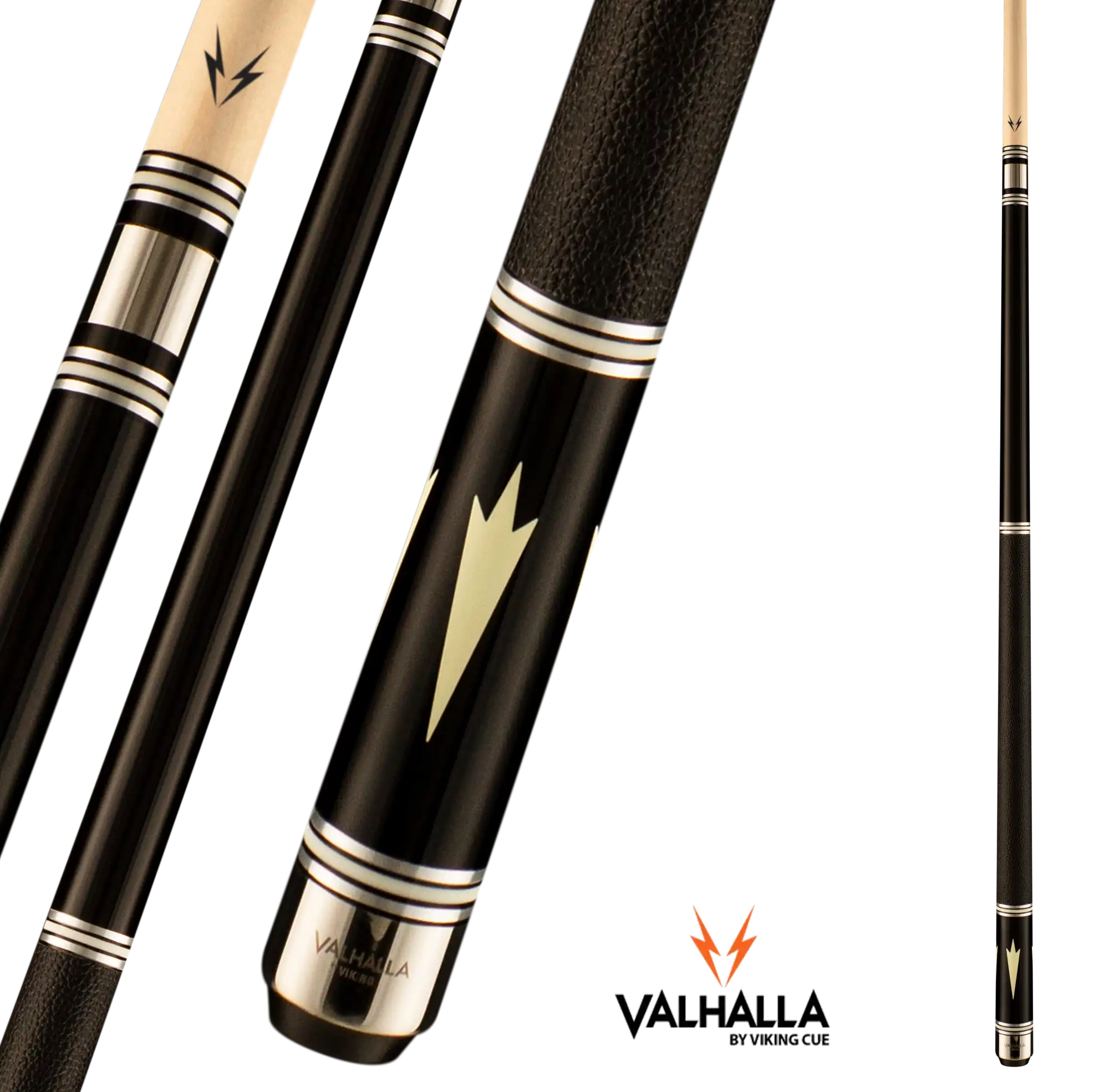 BAGUETTE DE BILLARD VIKING VALHALLA VA901 NOIR ET BLANC WRAP EN CUIR 13MM 19OZ