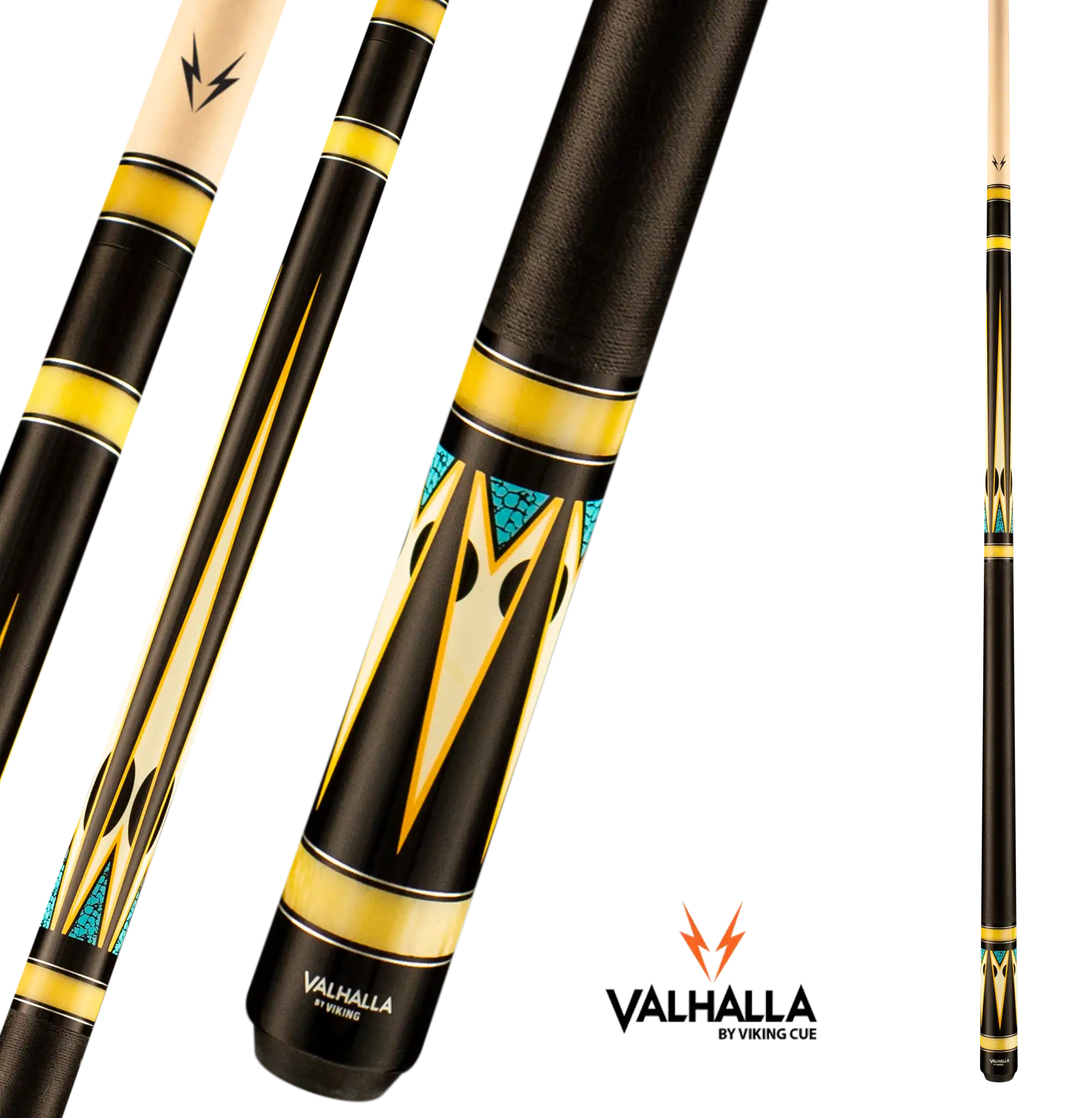 BAGUETTE DE BILLARD VIKING VALHALLA NOIR ET JAUNE 13MM 19OZ