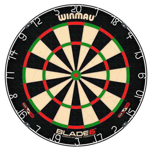 ENSEMBLE DE DARDS WINMAU®, CIBLE DE DARD BLADE 6  DARDS EN LAITON