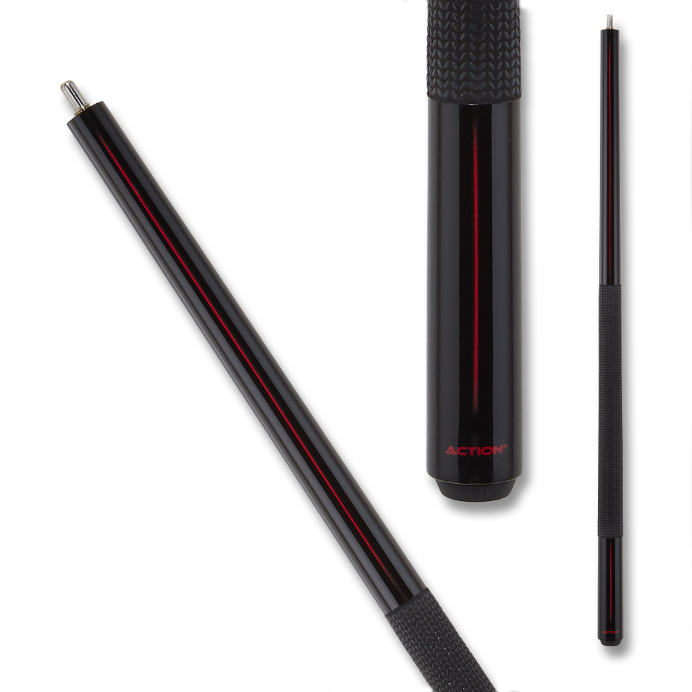 BAGUETTE DE CASSE ACTION ABK05 NOIR ET ROUGE AVEC GRIP 14MM 25OZ