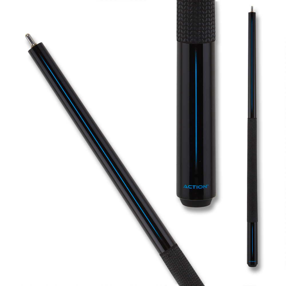 BAGUETTE DE CASSE ACTION ABK07 NOIR ET BLEU AVEC GRIP 14MM 25OZ