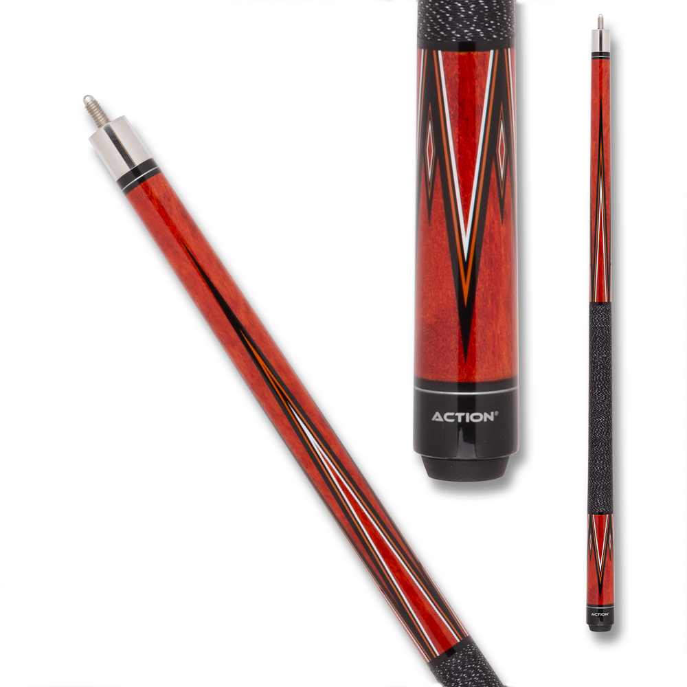 BAGUETTE DE BILLARD ACTION JR16 52" GRIP NOIR ET ROUGE 12MM 19OZ