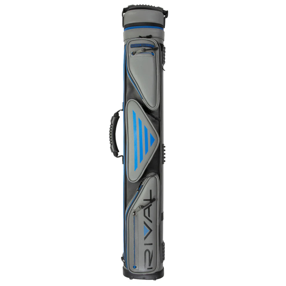 ÉTUI DE BAGUETTE DE BILLARD LUCASI RIVAL RIGIDE GRIS ET BLEU 3M 4F