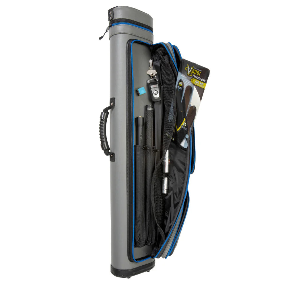 ÉTUI DE BAGUETTE DE BILLARD LUCASI RIVAL RIGIDE GRIS ET BLEU 3M 4F