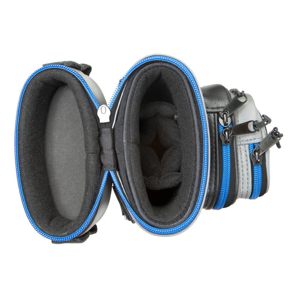 ÉTUI DE BAGUETTE DE BILLARD LUCASI RIVAL RIGIDE GRIS ET BLEU 3M 4F