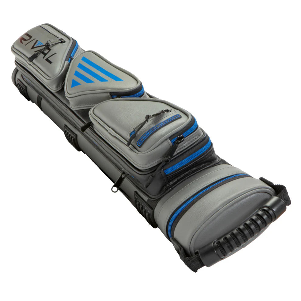 ÉTUI DE BAGUETTE DE BILLARD LUCASI RIVAL RIGIDE GRIS ET BLEU 3M 4F