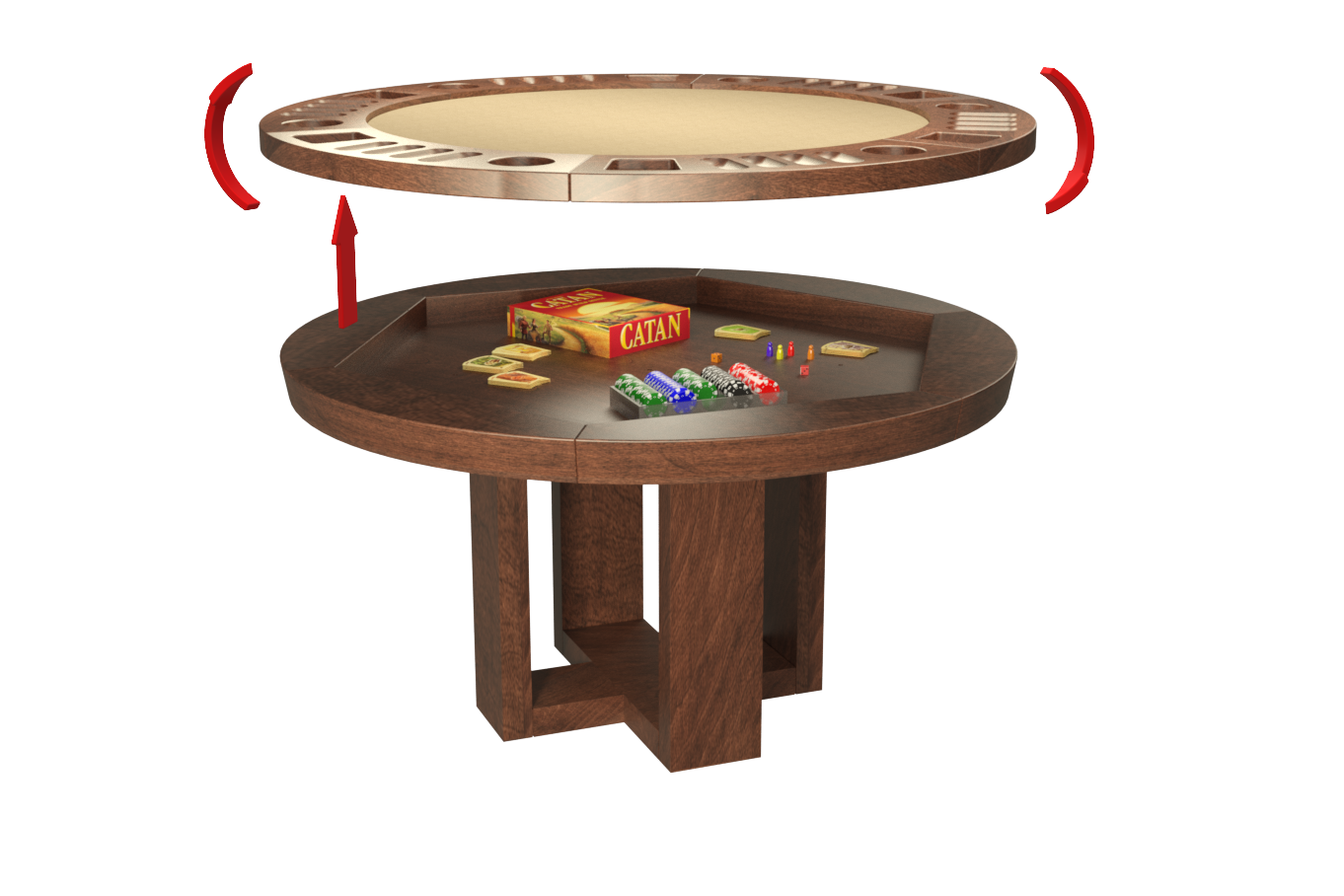 TABLE DE JEUX RONDE BRIDGE