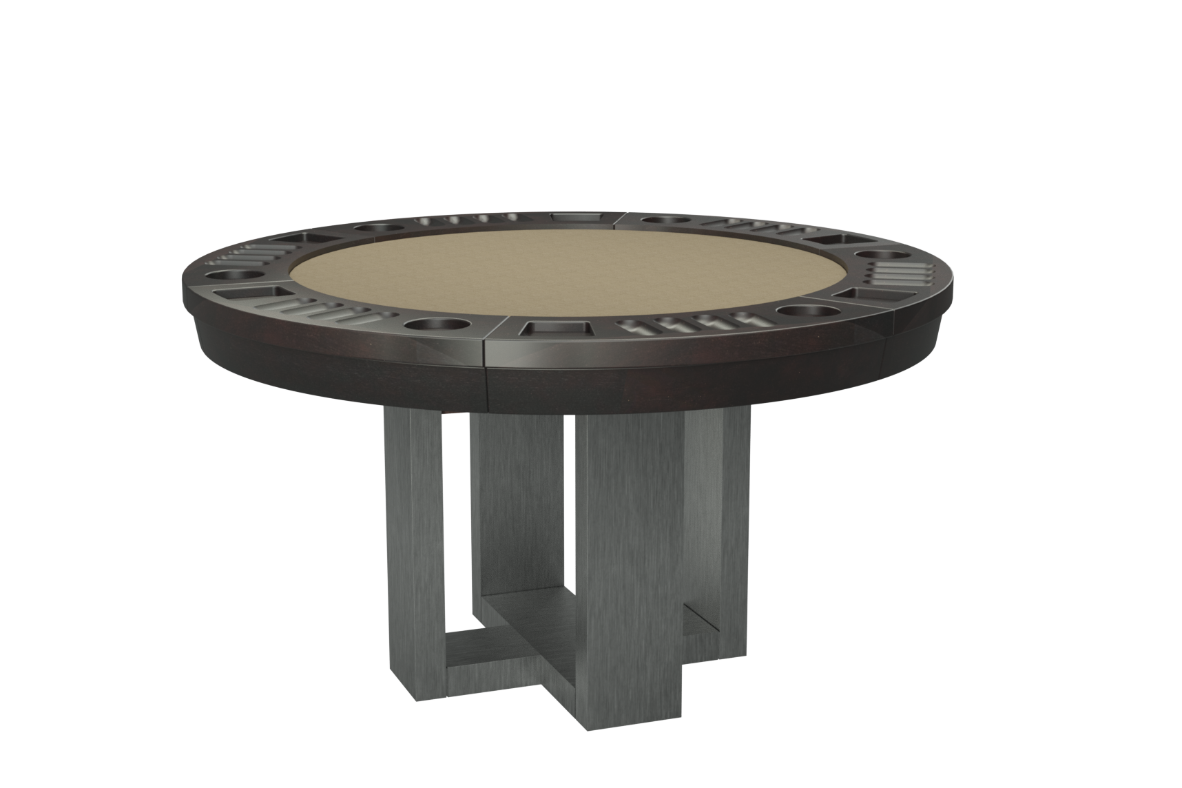 TABLE DE JEUX RONDE BRIDGE STAINLESS