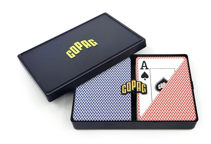 COPAG EXPORT PLASTIC POKER DECK CARDS JUMBO RED AND BLUE