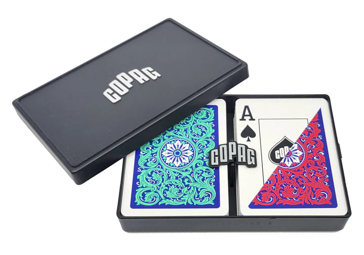 COPAG JEU DE CARTES POKER EN PLASTIQUE NEOTERIC MODÈLE 1546 JUMBO ROUGE ET BLEU ET VERT