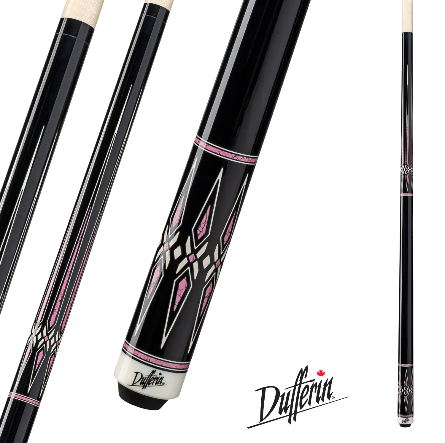 BAGUETTE DE BILLARD DUFFERIN NOIR ET ROSE D-491 19 OZ 13 MM