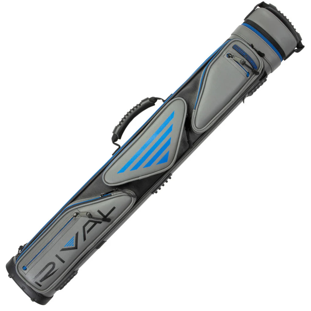 ÉTUI DE BAGUETTE DE BILLARD LUCASI RIVAL RIGIDE GRIS ET BLEU 3M 4F