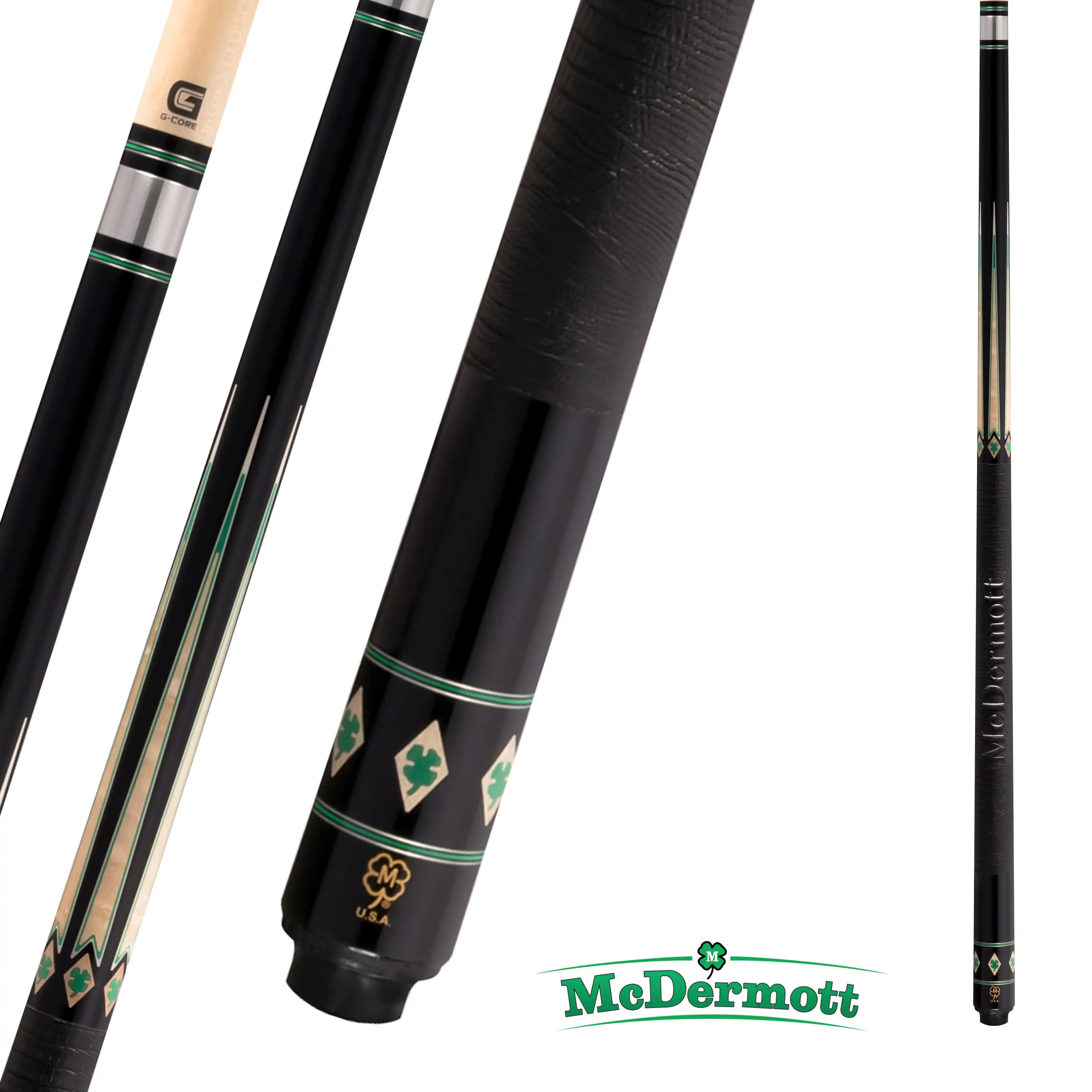 BAGUETTE DE BILLARD MCDERMOTT G-SERIES G610 NOIR BEIGE ET VERT 12.5MM 19OZ