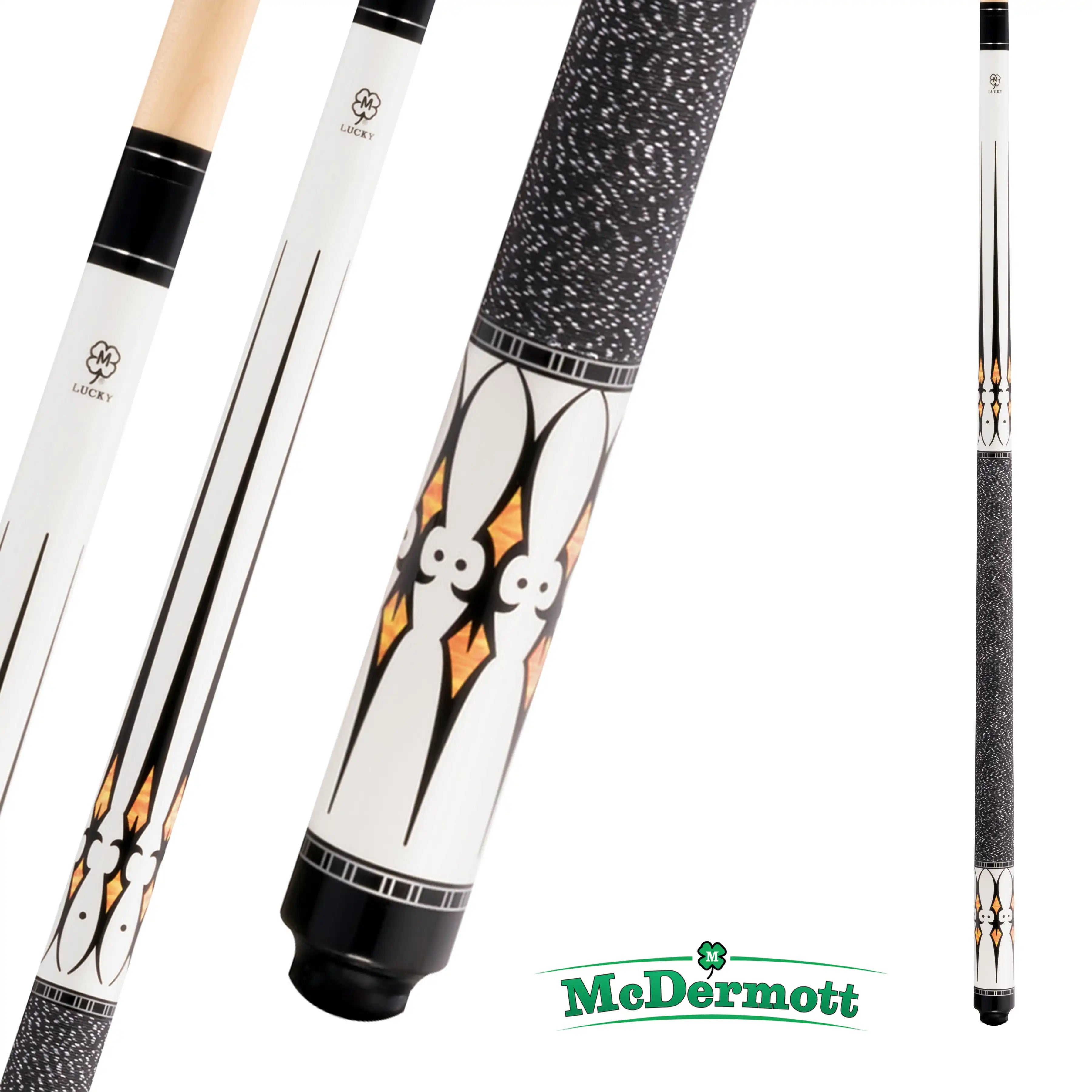 BAGUETTE DE BILLARD MCDERMOTT LUCKY SERIES L40 BLANC ET OR 13MM 19OZ