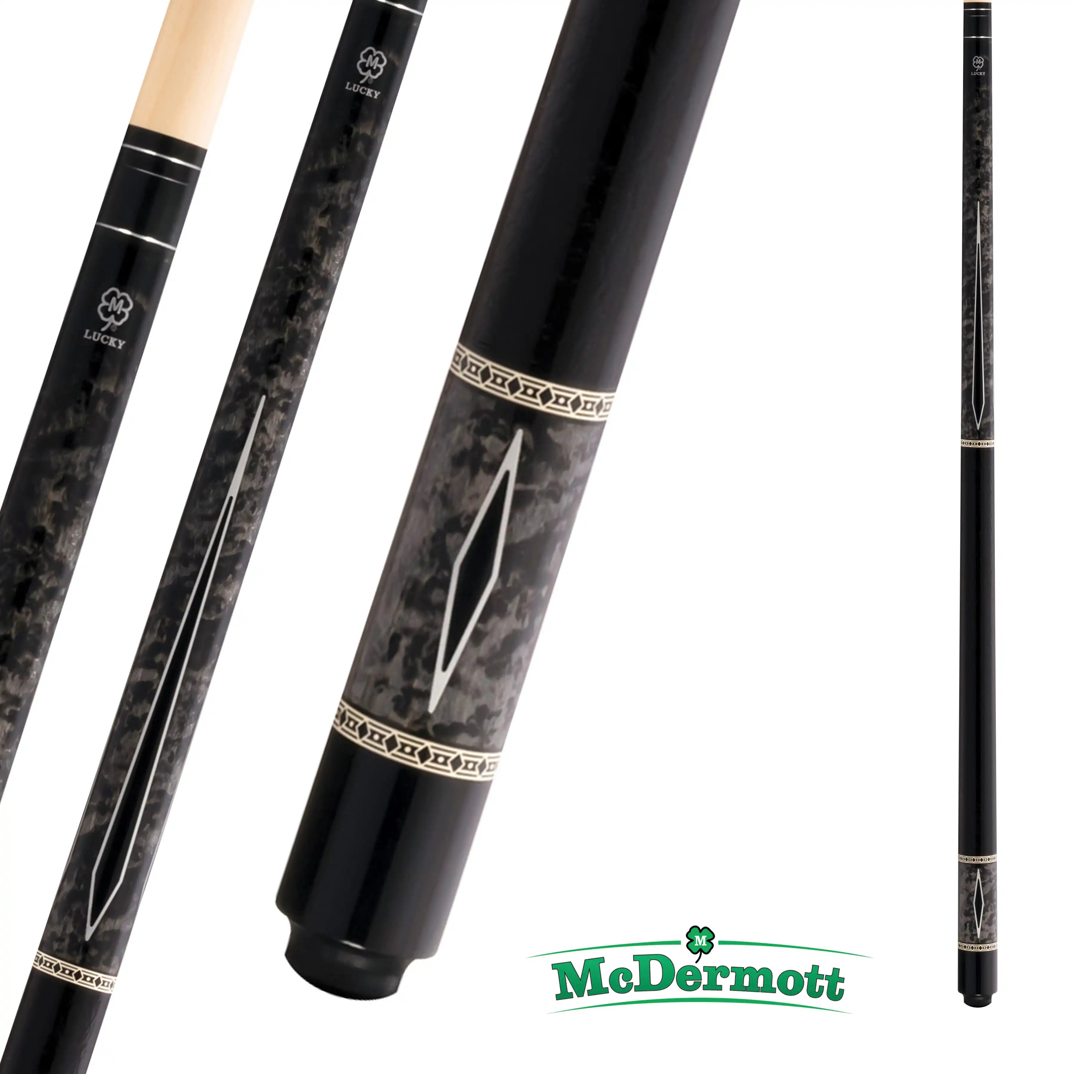 BAGUETTE DE BILLARD MCDERMOTT LUCKY SERIES L54 NOIR ET GRIS 13MM 19OZ