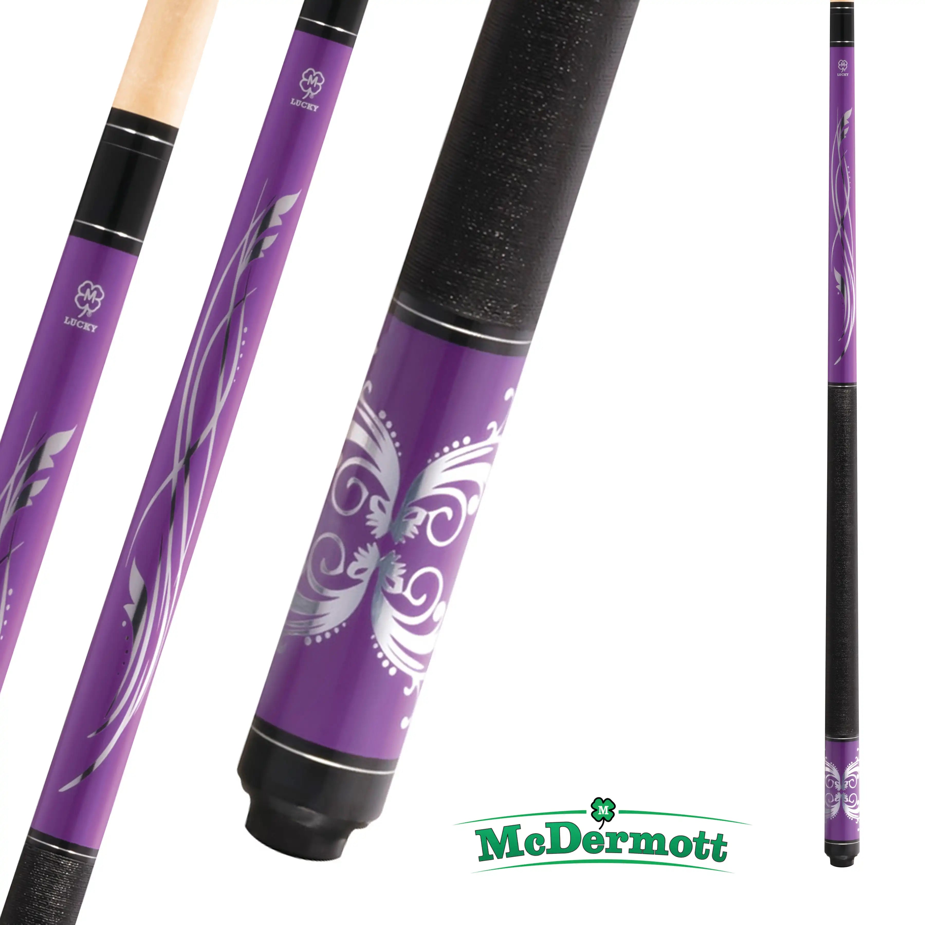 BAGUETTE DE BILLARD MCDERMOTT LUCKY SERIES L59 MAUVE ET ARGENT 13MM 19OZ