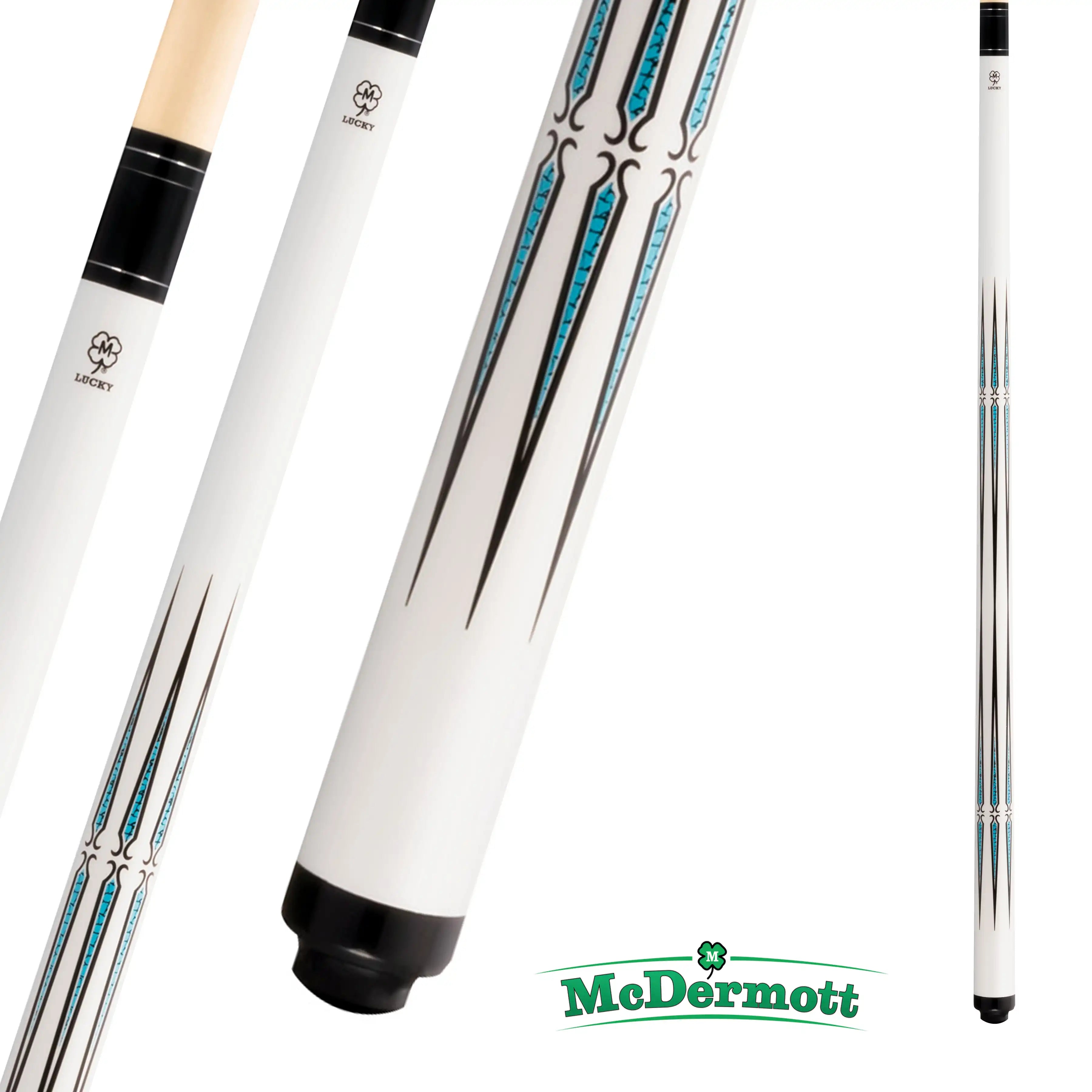BAGUETTE DE BILLARD MCDERMOTT LUCKY SERIES L74 BLANC ET BLEU 13MM 19OZ