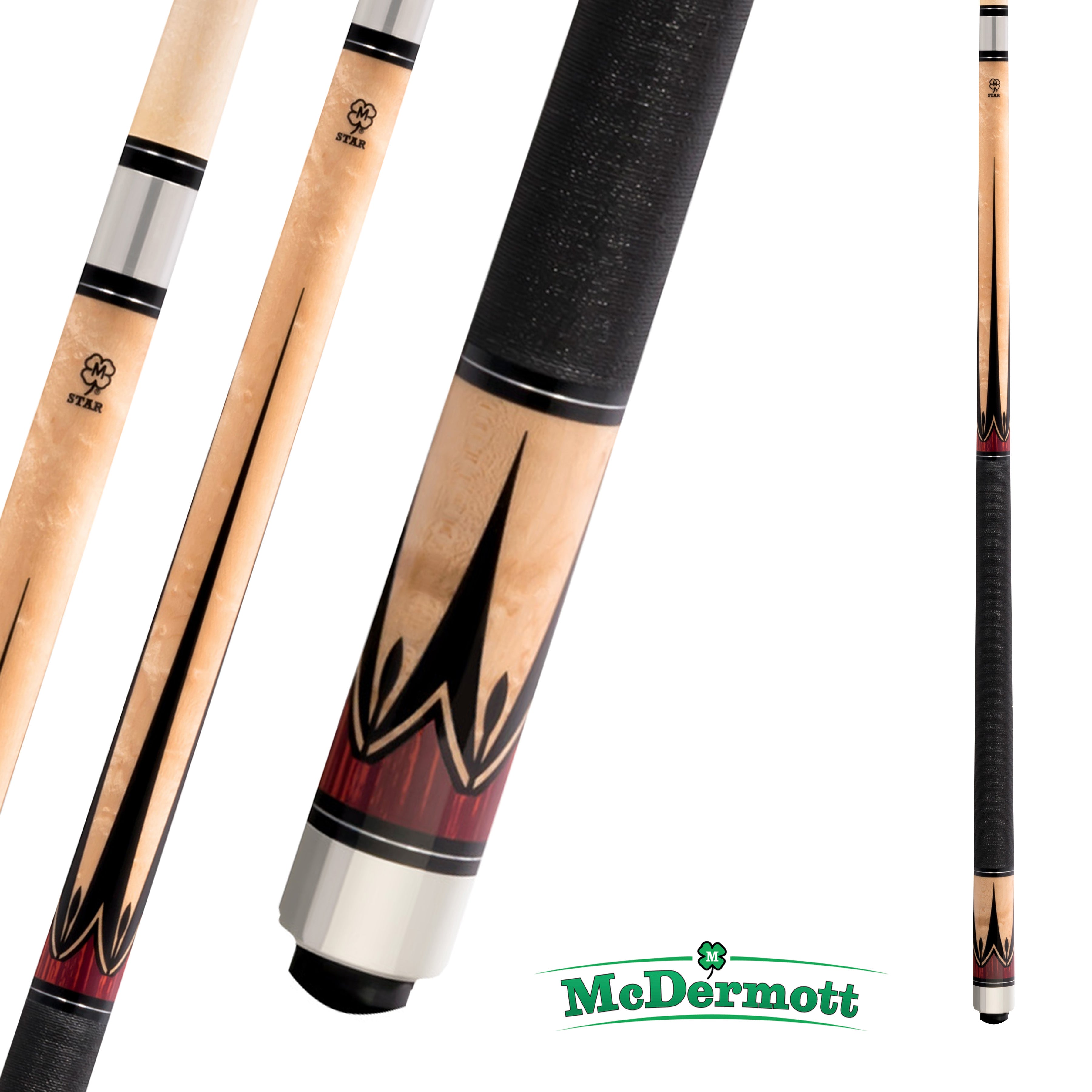 BAGUETTE DE BILLARD MCDERMOTT STAR SERIES S9  BEIGE ET ROUGE 13MM 19OZ
