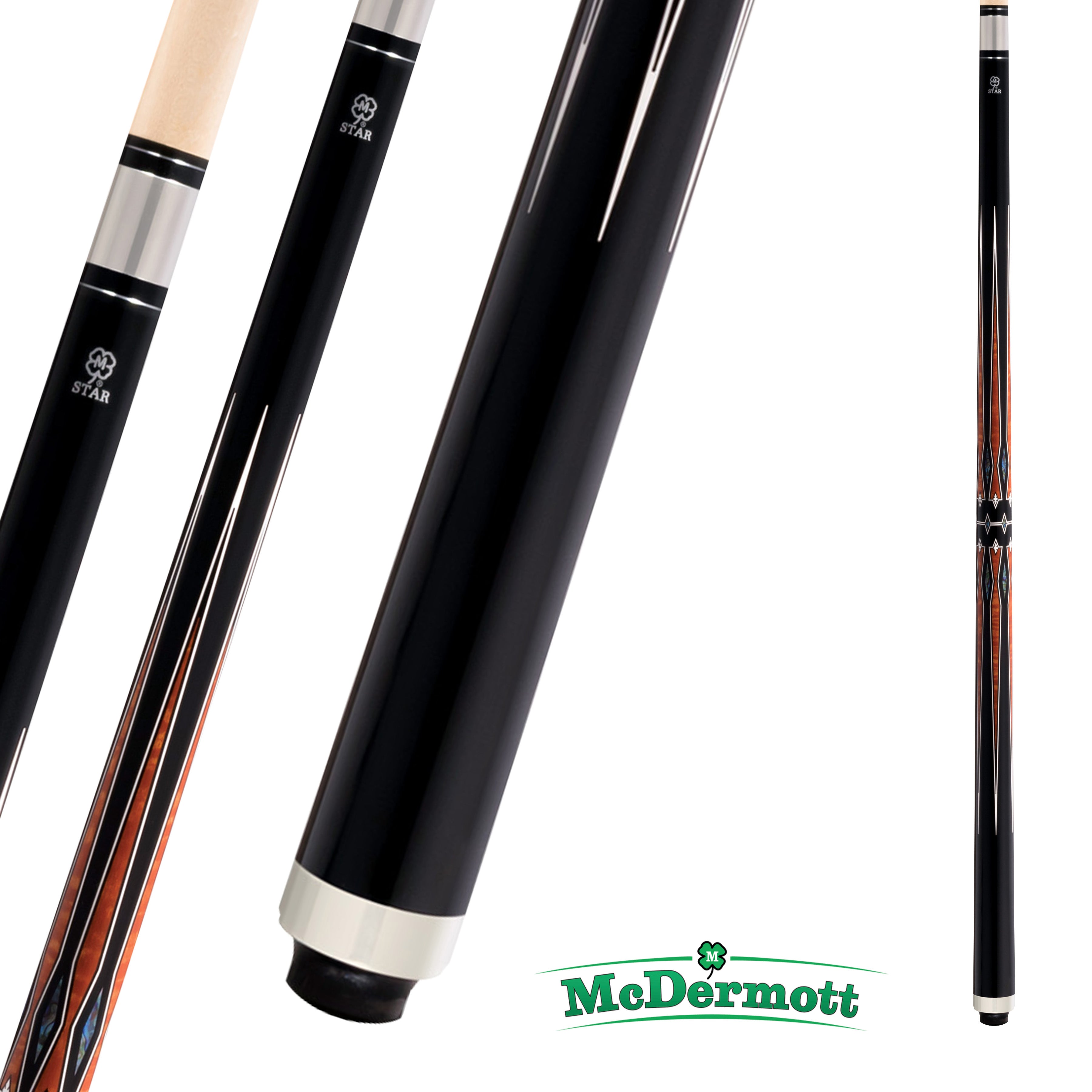 BAGUETTE DE BILLARD MCDERMOTT STAR SERIES S82 NOIR ET BRUN 13MM 19OZ
