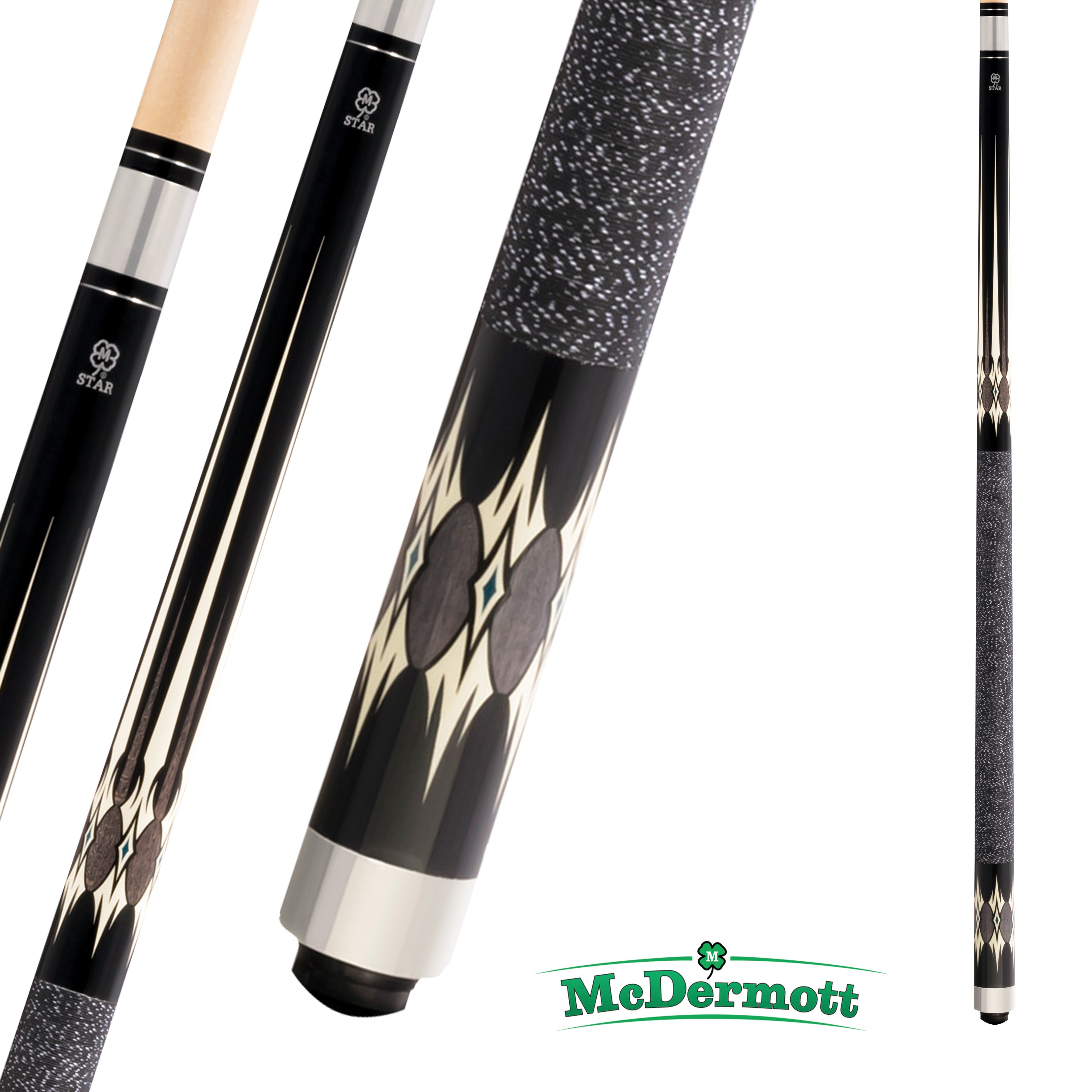 BAGUETTE DE BILLARD MCDERMOTT STAR SERIES S51 NOIR ET GRIS 13MM 19OZ