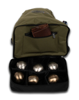 SAC À DOS PÉTANQE OBUT 6 BOULES NOIRE ET KAKI