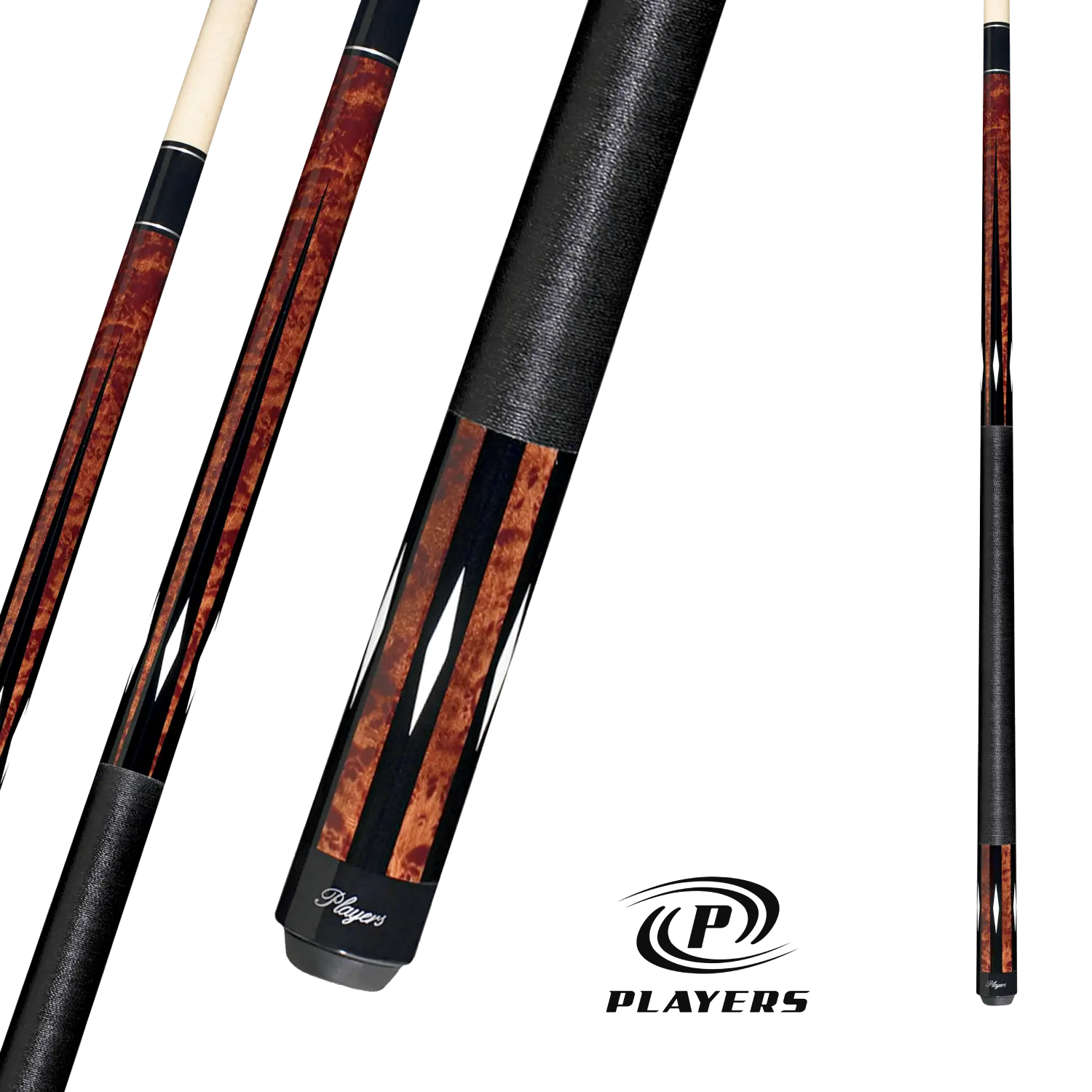 BAGUETTE DE BILLARD PLAYERS ÉRABLE ANTIQUE ET NOIR 19 OZ 13 MM AVEC WRAP