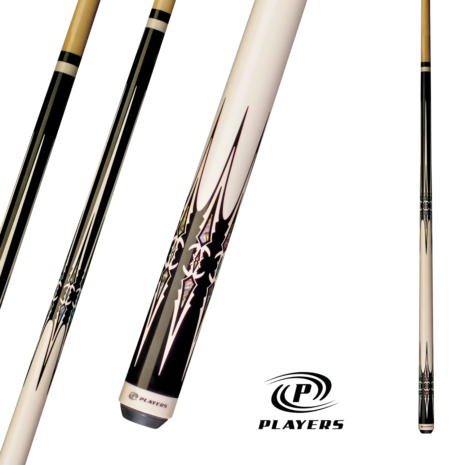 BAGUETTE DE BILLARD PLAYERS NOIR ET BLANC 19 OZ 13 MM