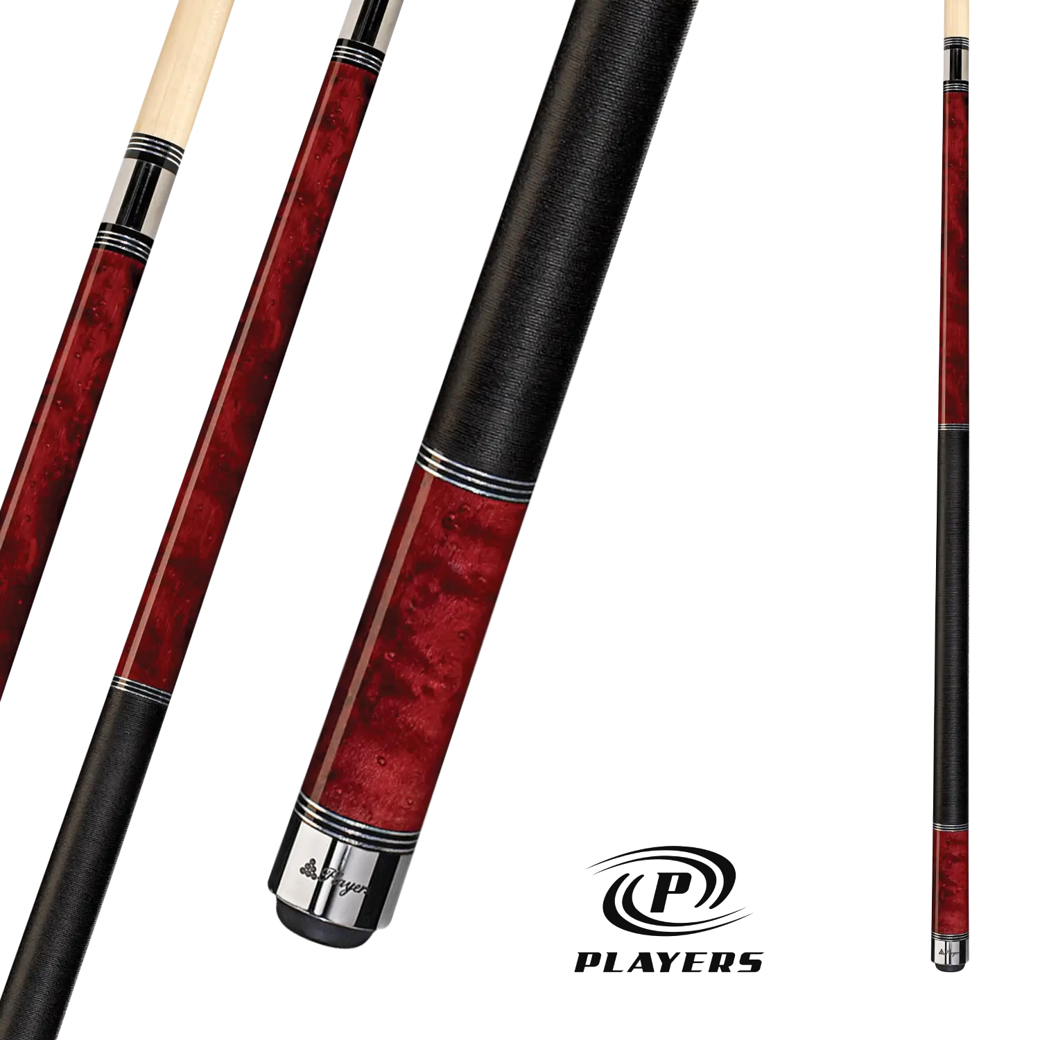 BAGUETTE DE BILLARD PLAYERS CRIMSON BIRDSEYE 19 OZ 13 MM AVEC WRAP